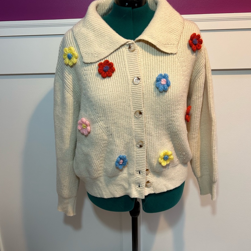 Cider Beige Ribbed Knit Cardigan